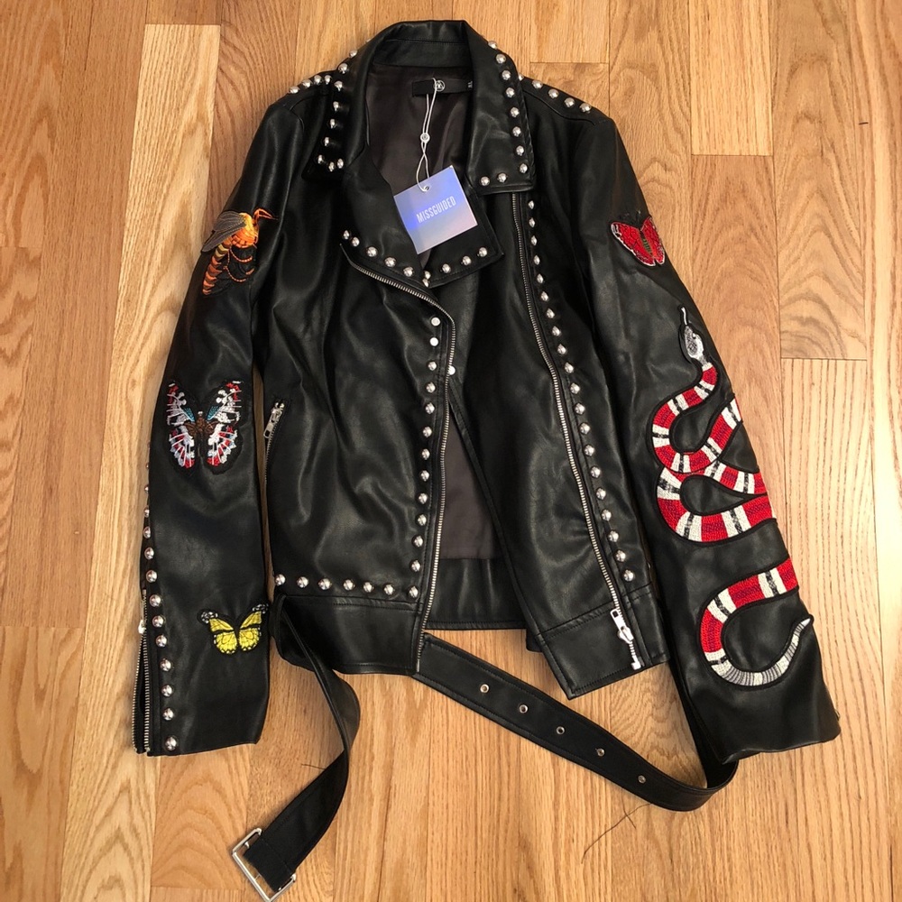 Missguided Studded Leather Jacket